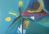 Luna, mare, pianta, uovo